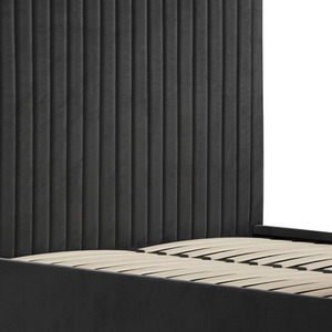 Black / Superking Berlin Tall Headboard Ottoman Bed shot 17083144
