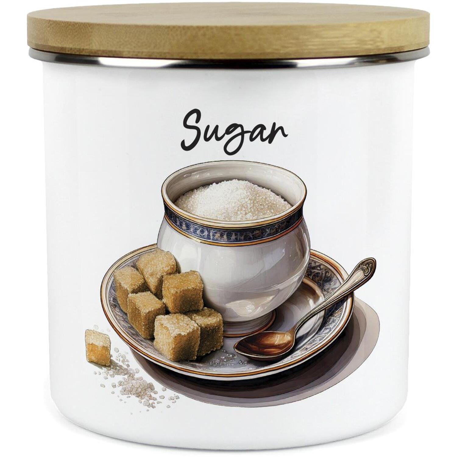 Purely Home Cup & Saucer Large Kitchen Storage Canister - White