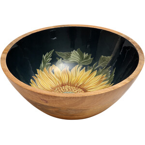 RHS by Dexam Sunflower Mango Wood Bowl - Navy
