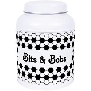 Hexagon Tiles Snacks Canister - Small Domed Lid Kitchen Storage Jar