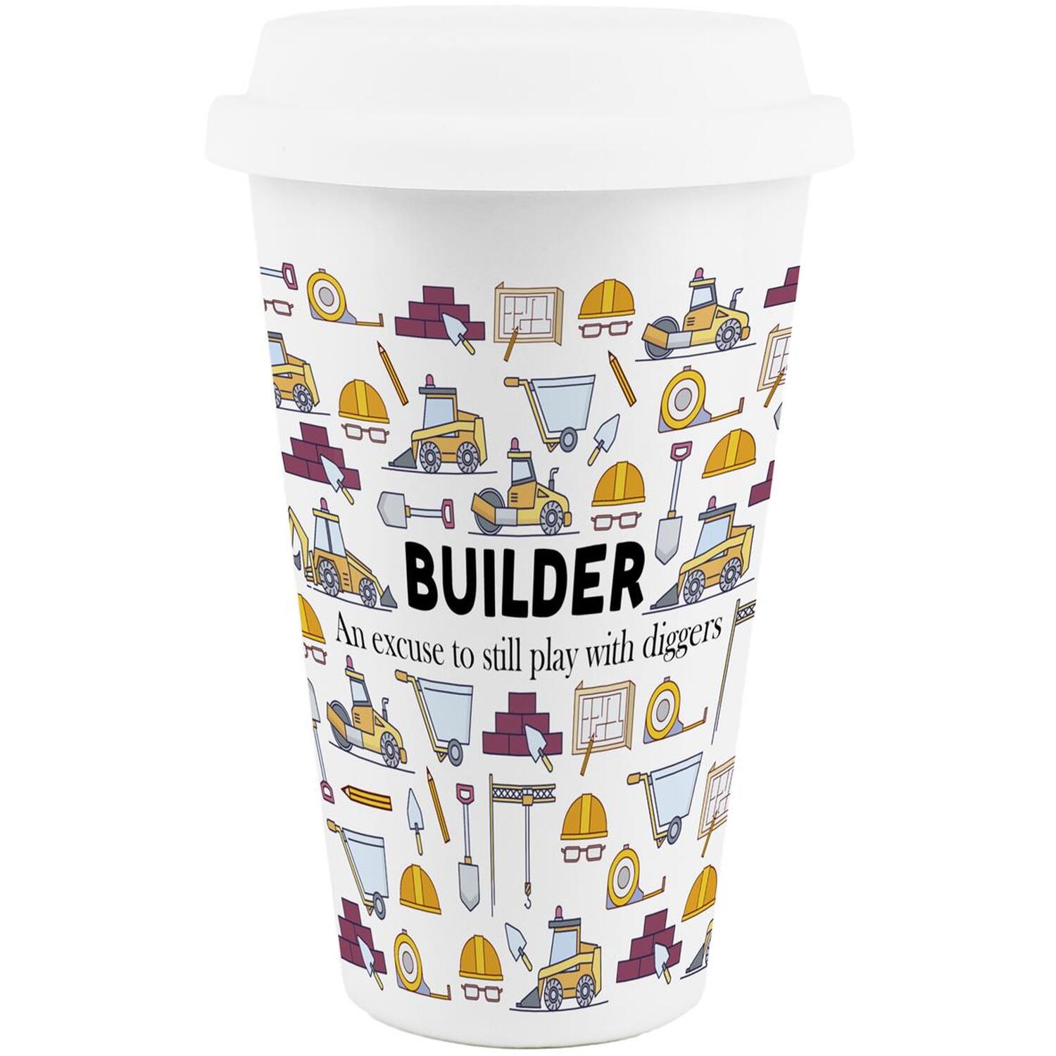 Image of Novelty Builder Ceramic Travel Mug -&hellip;