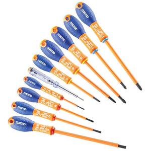 E160912 Insulated Screwdriver Set Of 10 Piece Sl/Ph/Pz