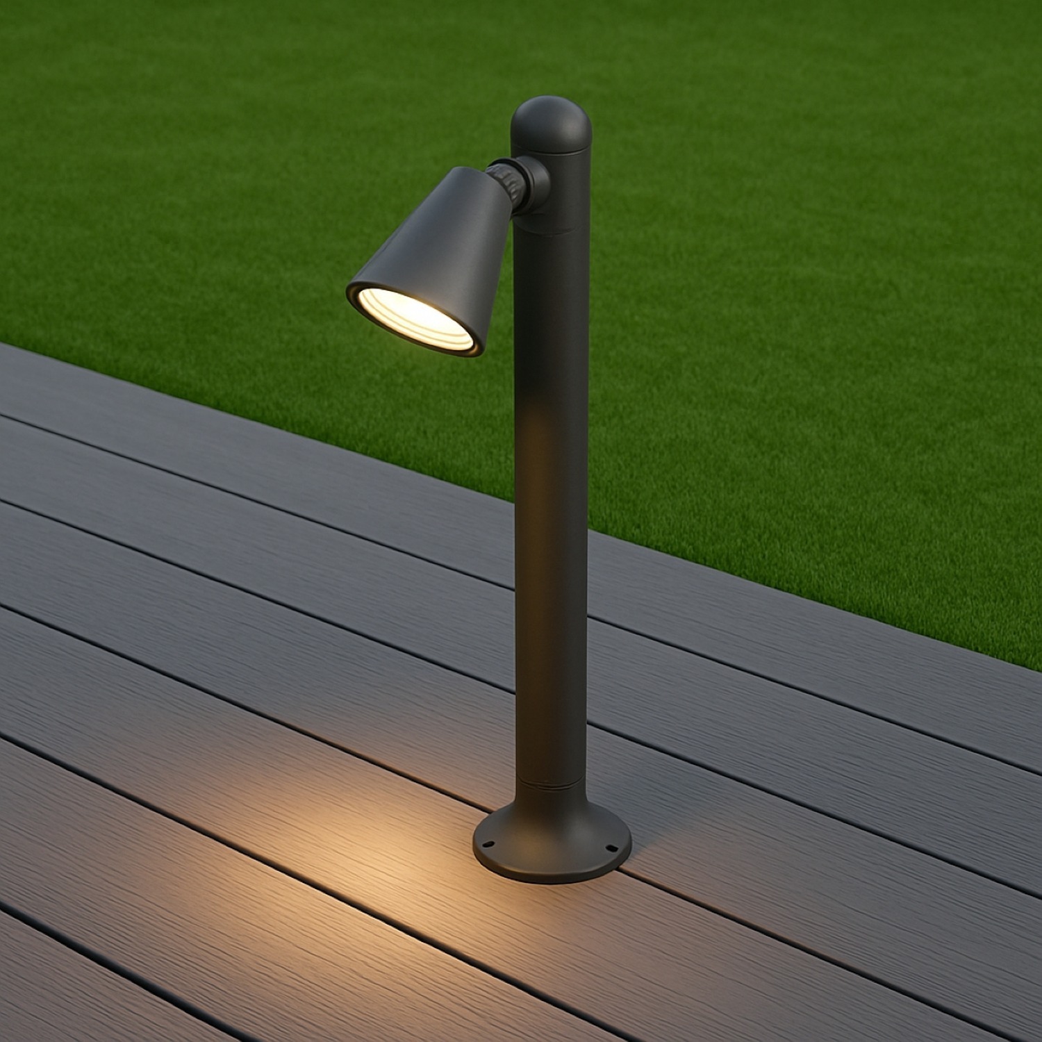 B&Q - Cgc Dark Grey Anthracite Medium Outdoor Garden Post Pathway Light - Image 2