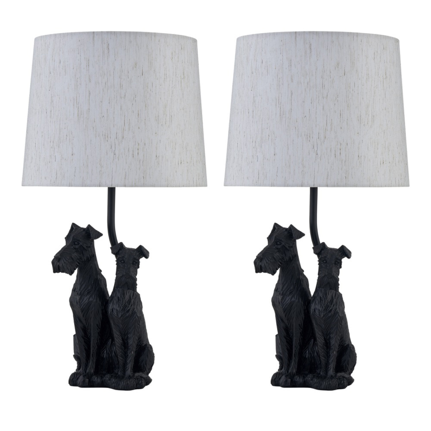 First Choice Lighting Set Of 2 Friends Table Lamp With Shades - Black & White
