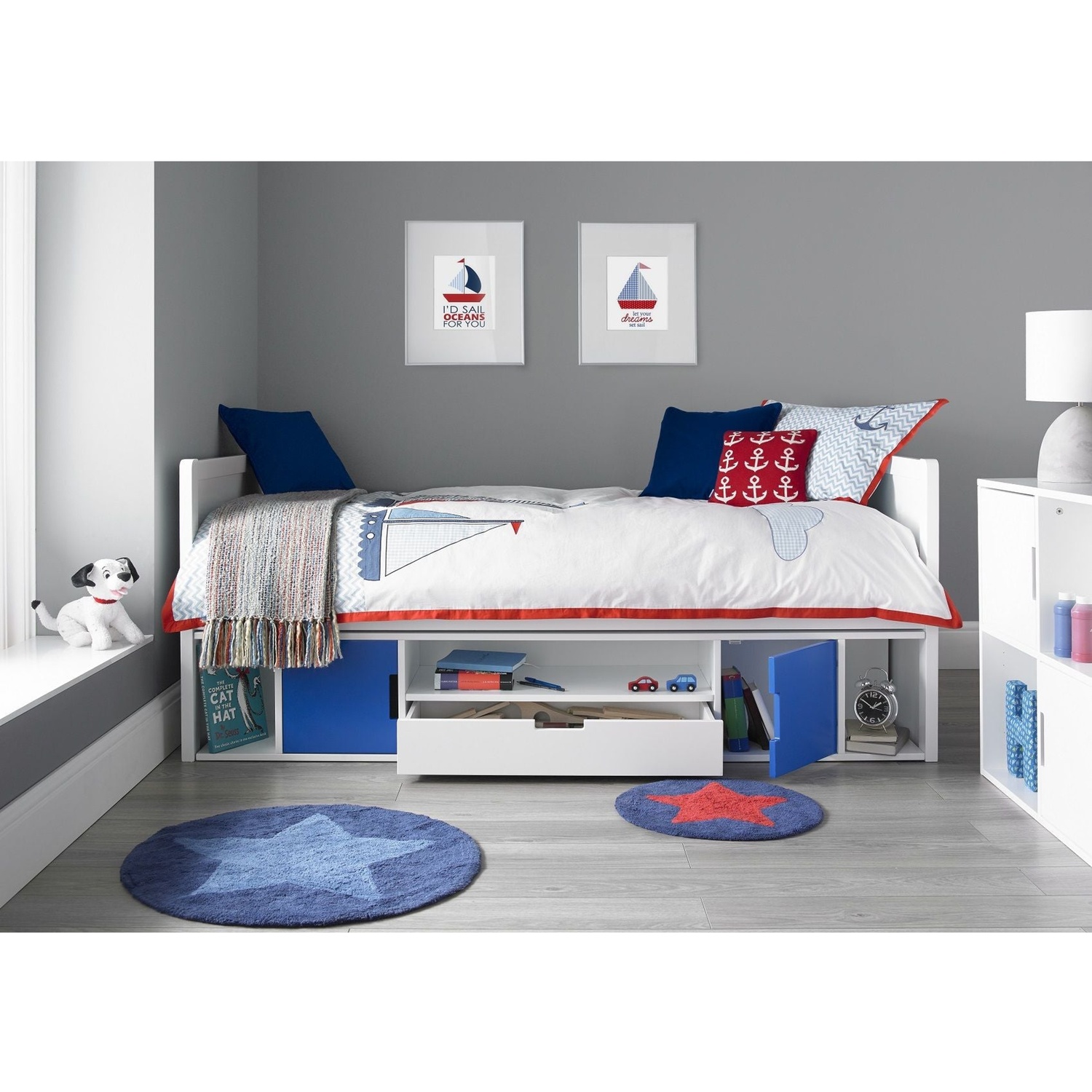 Time4sleep Painted Wood Small Single Cabin Bed With High Footend - White
