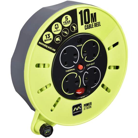 Masterplug HBT20RCD 20m 4-Socket Cable Reel 240V 13A