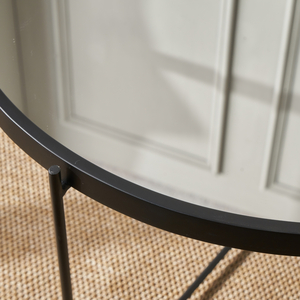 Voss Mirrored Round Coffee Table with Folding Frame