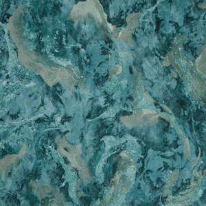 Sample of Nabari Wallpaper in Teal, Charcoal and Gold Glitter