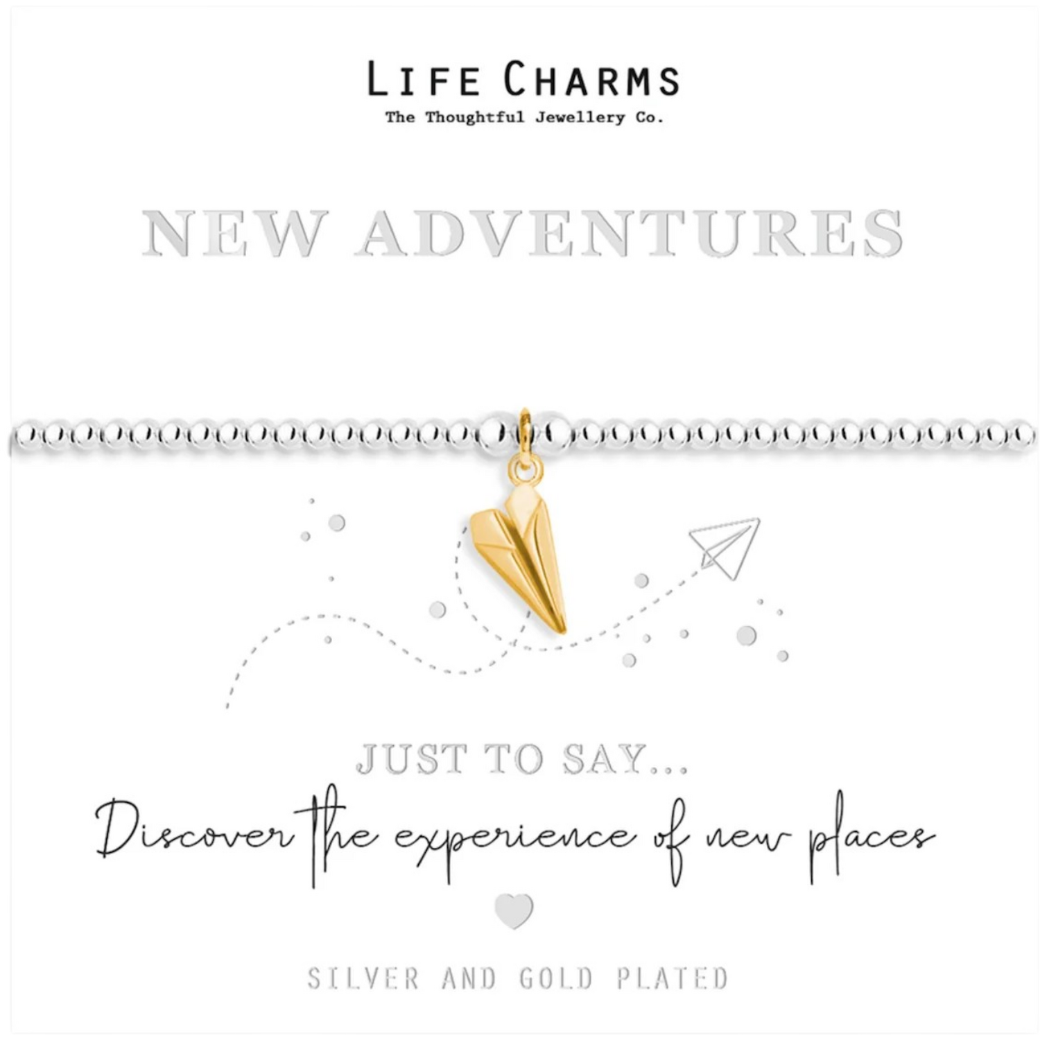 B&Q - New Adventures Gift Boxed BraceletSilver PlatedHypoallergenicOne SizePaper Aeroplane Charm - Image 2