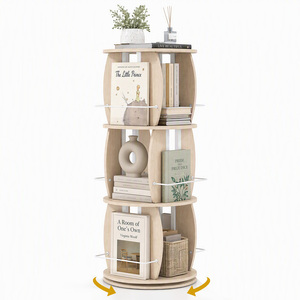 Costway Rotating Bookshelf Tower with Display Stands