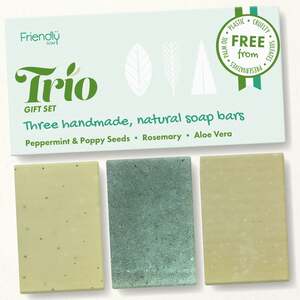 Natural Soap Trio Gift Set - Peppermint, Rosemary, Aloe Vera