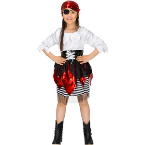 black / 128 (7-8y) Girls' Pirate Costume Lily Blue Marie shot 19835724