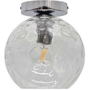 Barnum Clear Dimple Glass Globe Chrome Ceiling Light Fitting