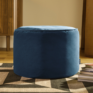 Navy Blue icon Milano Round Velvet Pouffe shot 20205719