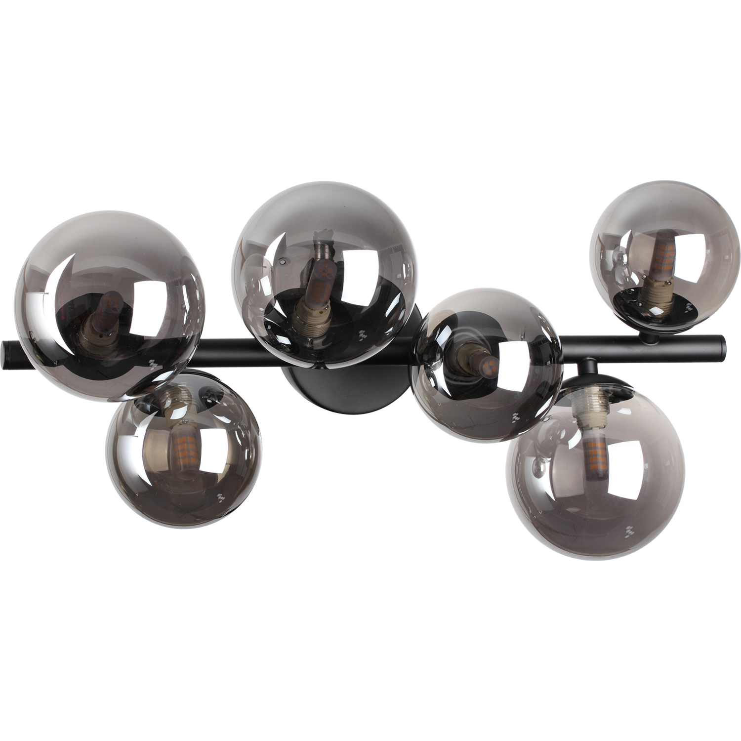 Ideal Lux Perlage Ceiling Lamp, Black/Smoke Grey, 49 Cm, 6-Bulb - Image 3