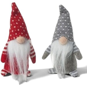 Set of Two Adorable Miniature Gonk Christmas Decorations