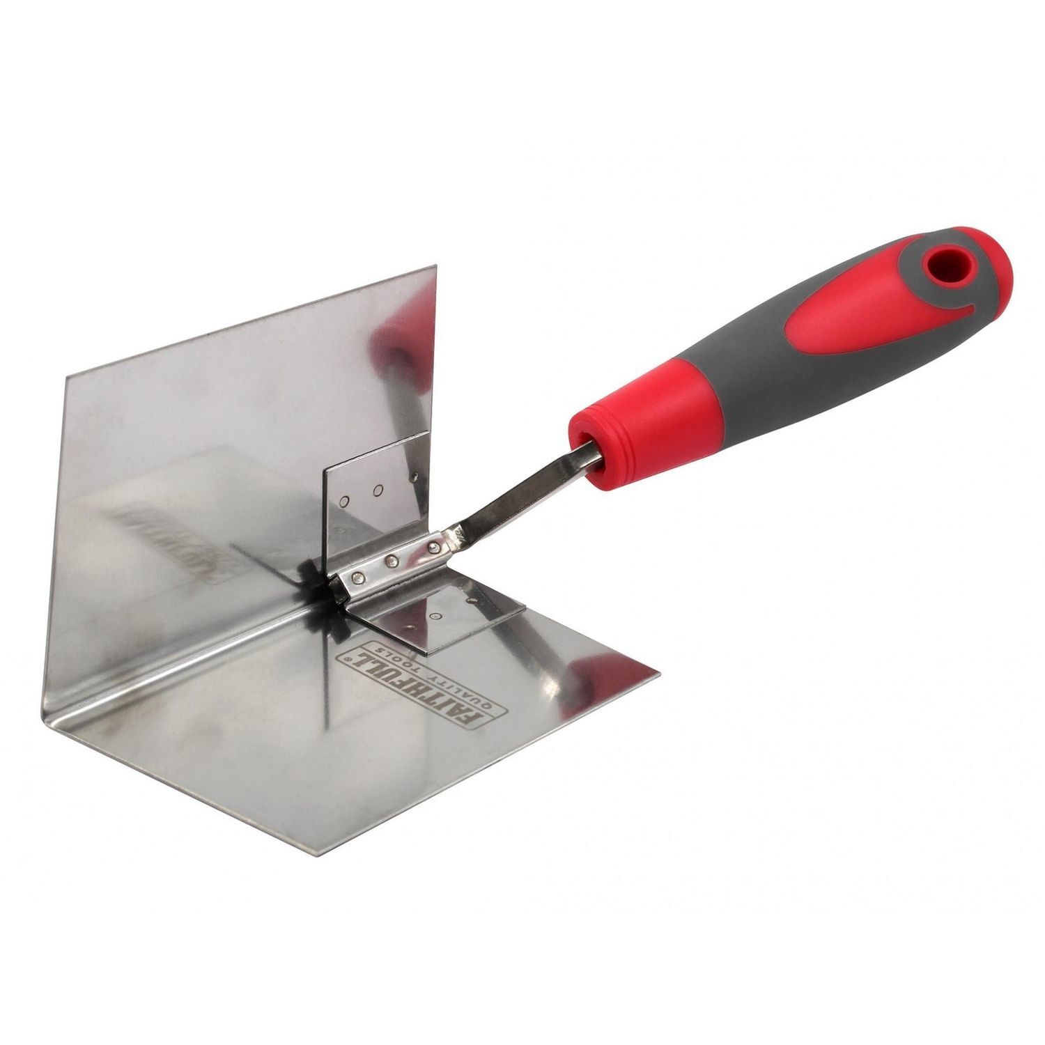 Faithfull Internal Corner Trowel Stainless Steel Soft Grip Handle 4 X 3 X 3In - Multi Colour