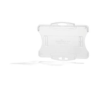 Security Pass Plastic Id Card Holders for Lanyards - 10 Pack - Clear