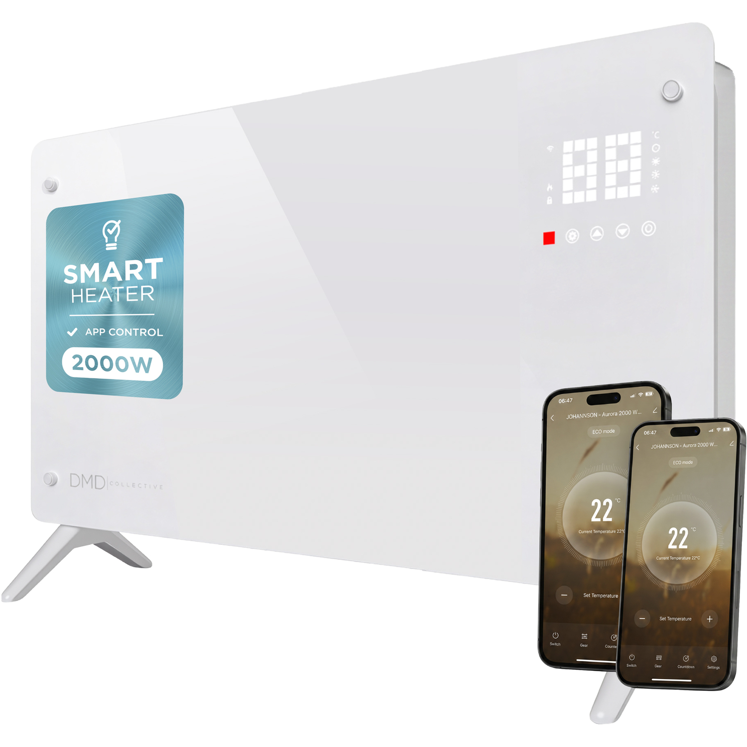 Dmd Collective White Smart Glass Panel Heater – Fast, Silent & Energy-Efficient - 2000W - Image 4