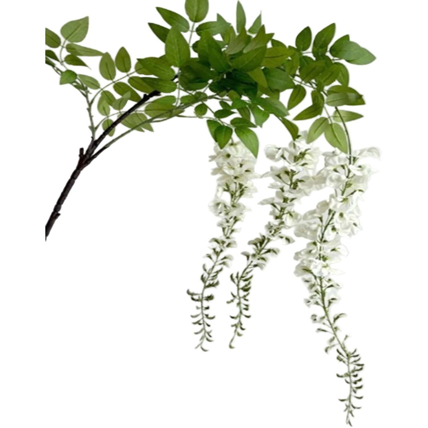 Sostter Unisex Soft White Artificial White Wisteria Spray 180Cm In - Image 2