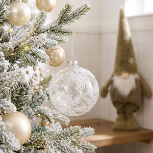 Beaded Snowflake Design Bauble