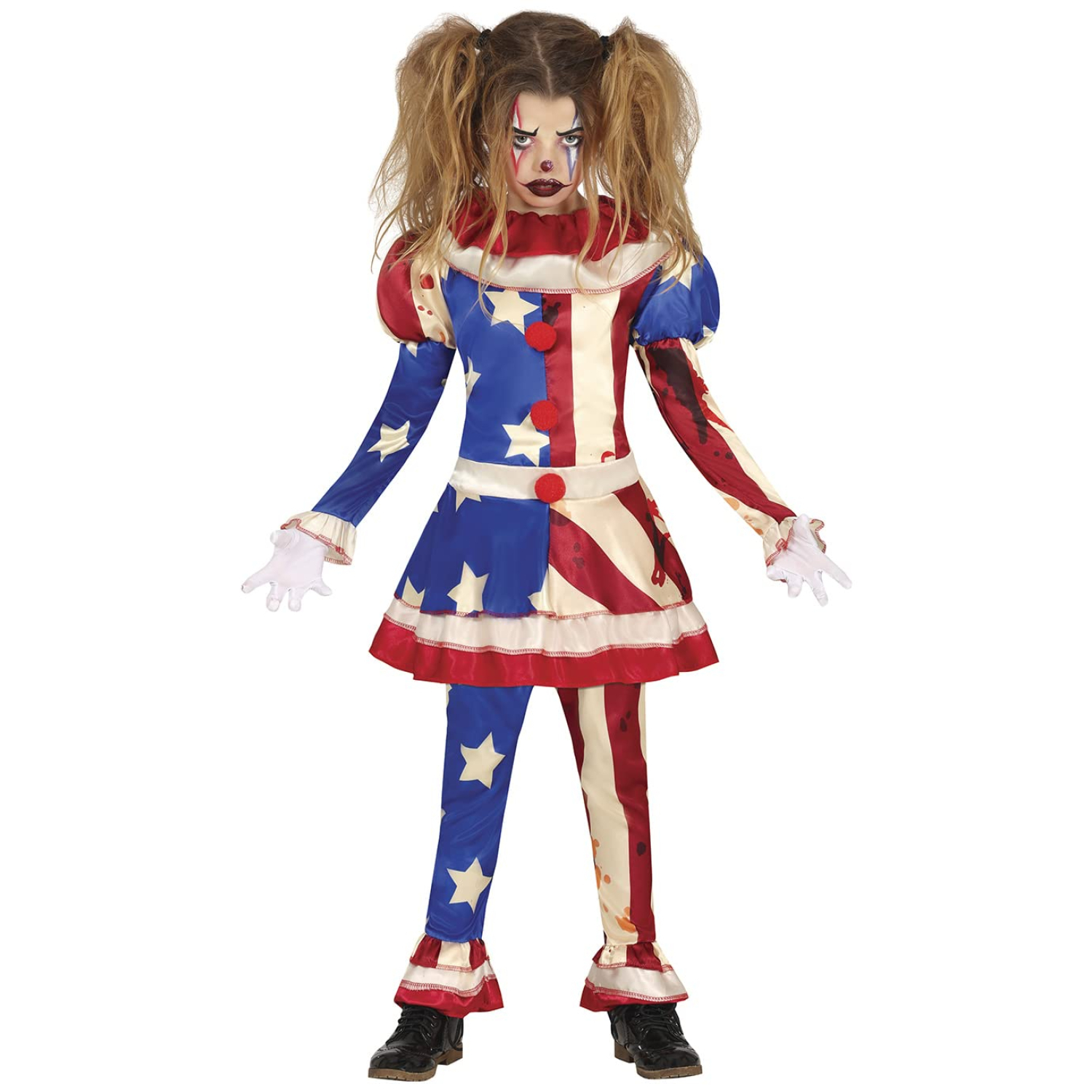 Fiestas Guirca Child Patriot Clown Halloween Costume, Red