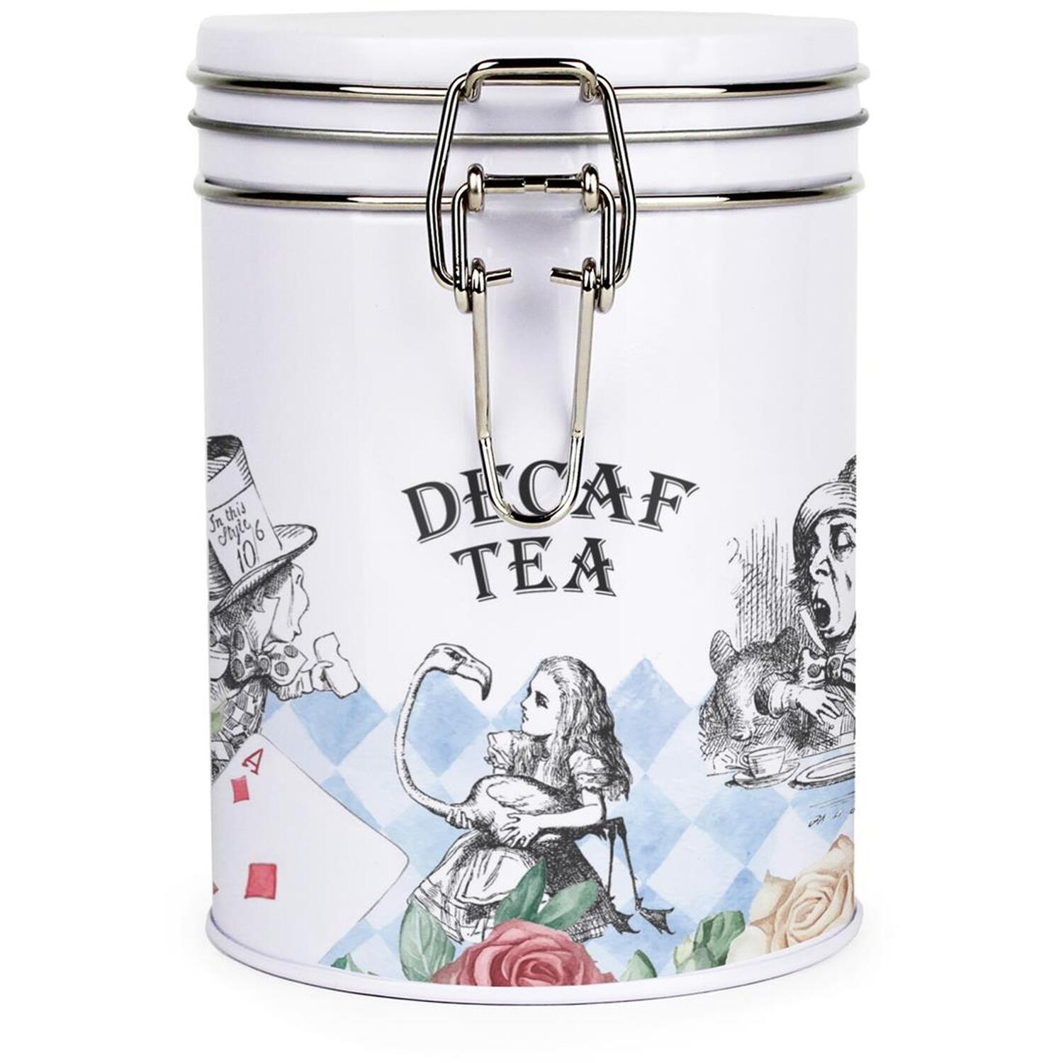 Purely Home Alice In Wonderland Clip-Lid Kitchen Storage Canister - Decaf Tea