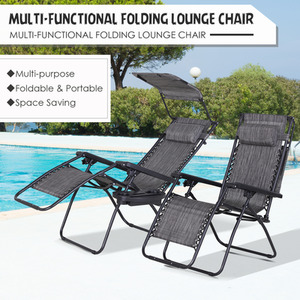 Grey Outsunny Zero Gravity Garden Deck Folding Chair shot 877829