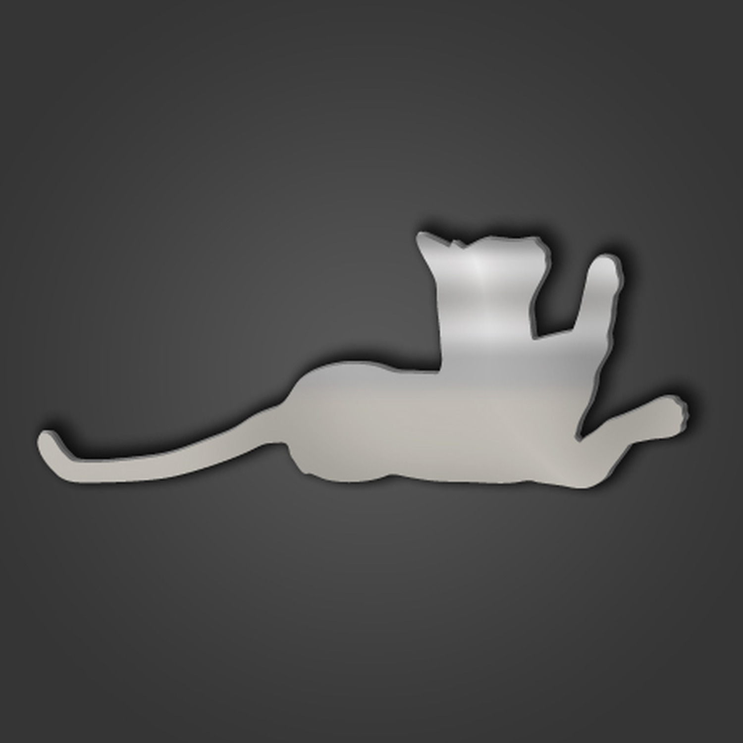 Image of Abyssinian Cat Style 3 Silver Acrylic&hellip;