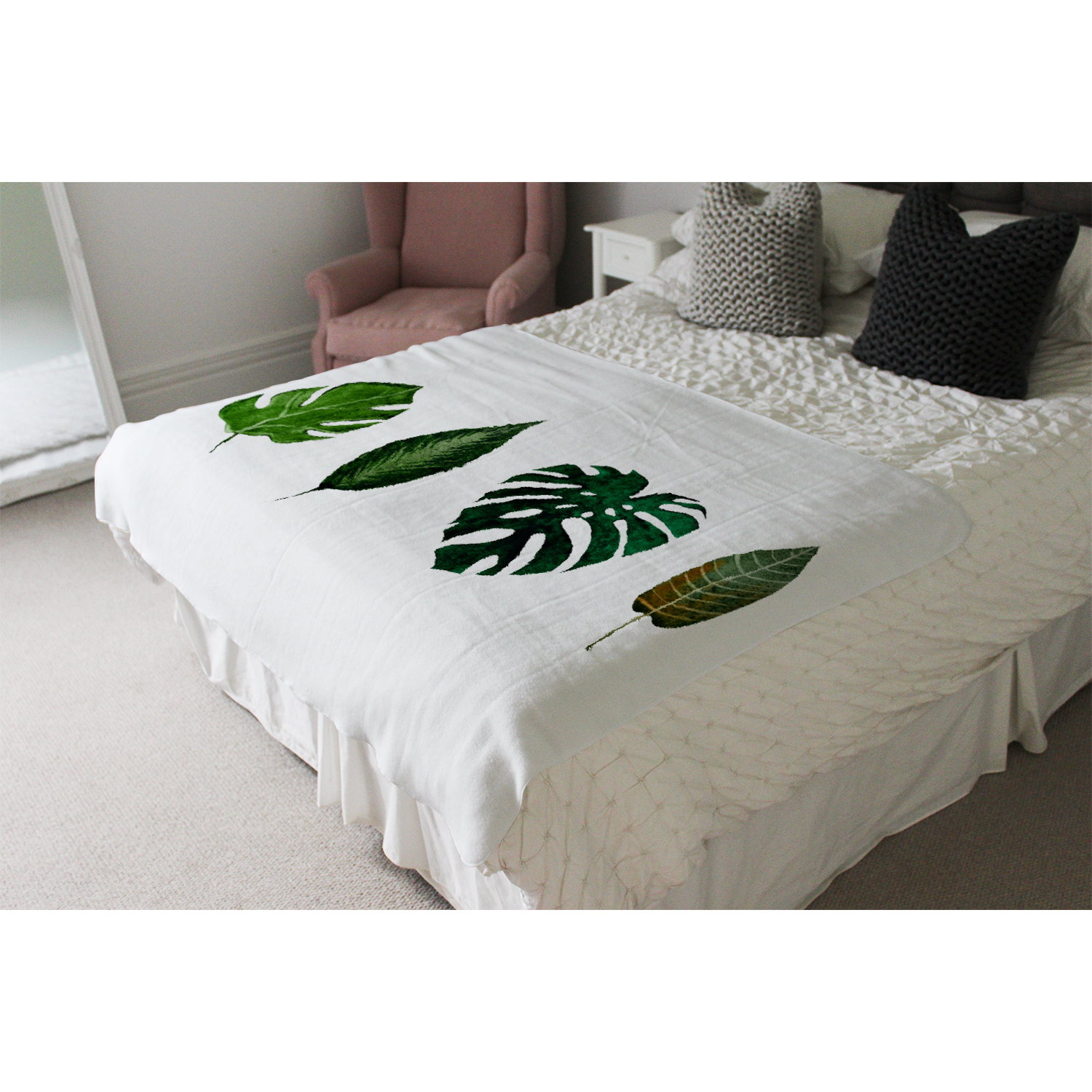 Leaves Selections Blanket - Green