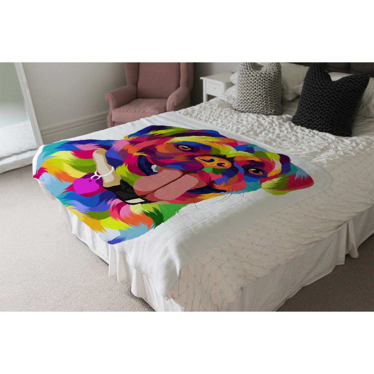 Amazing Illustration Pop Art Dog Blanket - Red