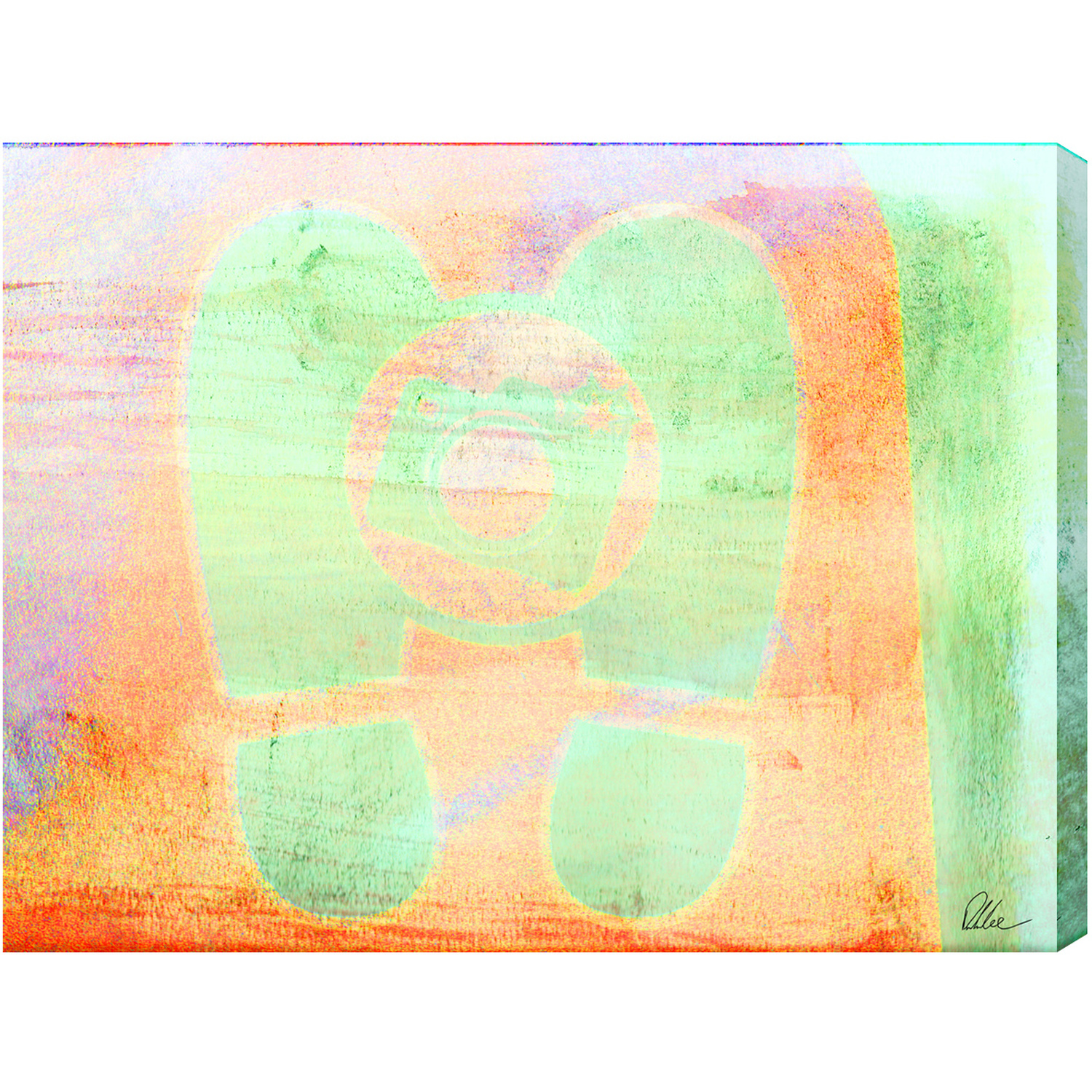 London Feet Graphic Art Wrapped on Canvas - Orange / 46cm
