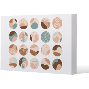 Round texture and floral icons in pastel colours Canvas Print