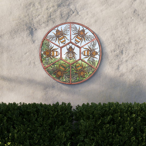 Kirkby Metal Circular Bumble Bee Window Garden Mirror