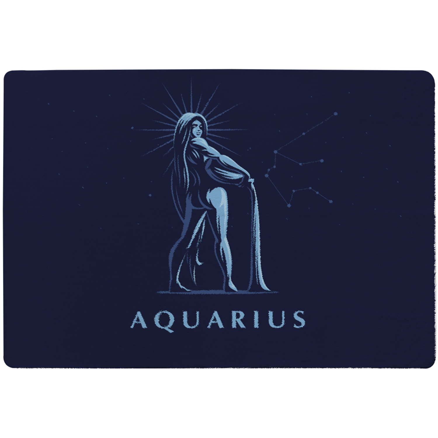 Sign Of The Zodiac Aquarius Style Rug - blue / 150cm thumbnail