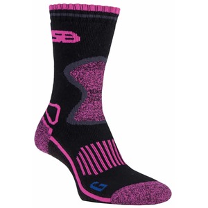 2 Pairs Ladies Cushioned Wool Blend Hiking Socks with Arch Support