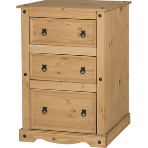 Corona 3 Drawer Wide Chest Of Drawers Solid Wood Pine Wooden Bedroom