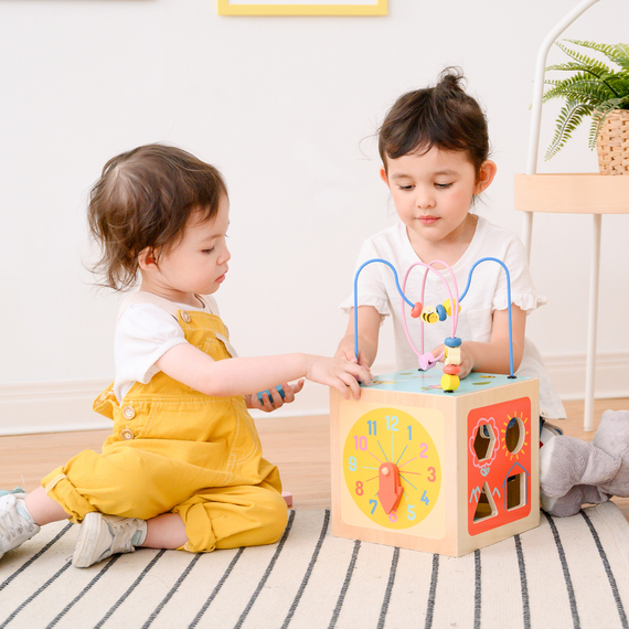 4-in-1 Large Wooden Activity Cube