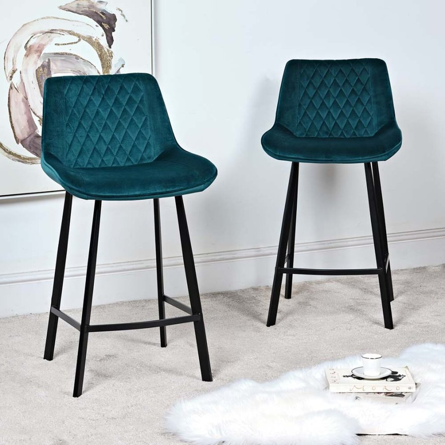 Woods Furniture - Chase Bar Stool (Set of 2) - Teal thumbnail