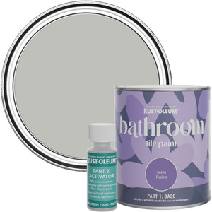 Rust-Oleum Bathroom Tile Paint in Satin Finish - Flint 750ml