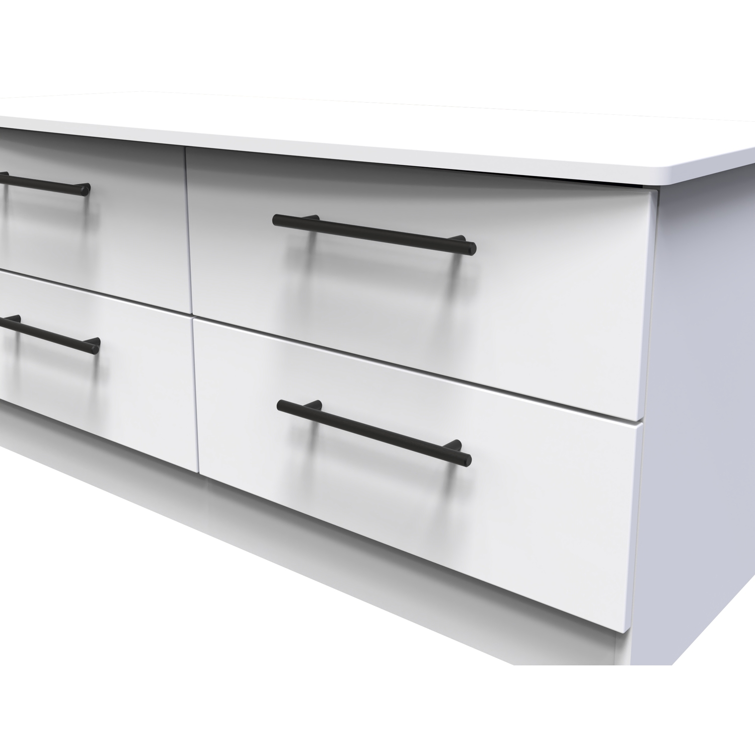 Beverley Ready Assembled 4 Drawer Bed Box - White Ash