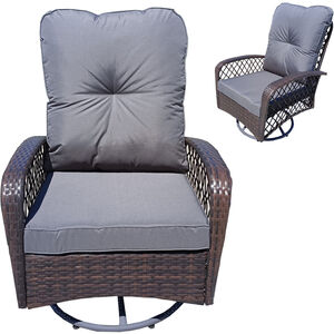 Patio Rattan 360 Swivel Rocker