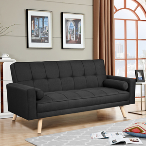 Yaheetech Upholstered Convertible Sofa Bed With Armrests