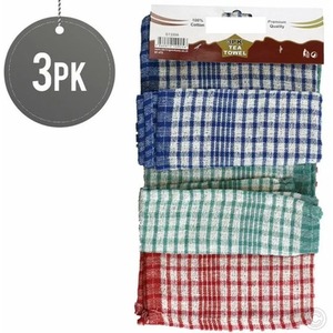 Cotton Chequered Tea Towels 3Pack