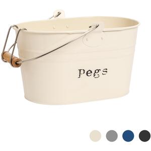 Vintage Metal Clothes Peg Bucket