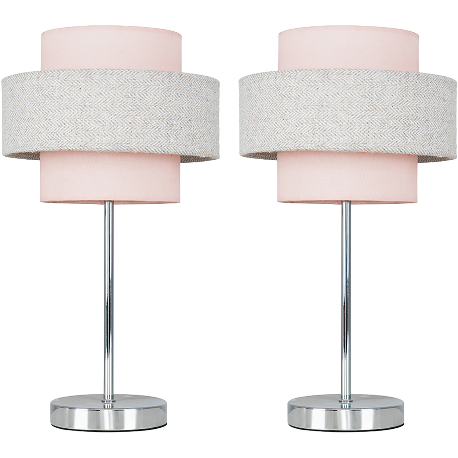 Weaver Touch Table Lamps - Set of 2 - Pink