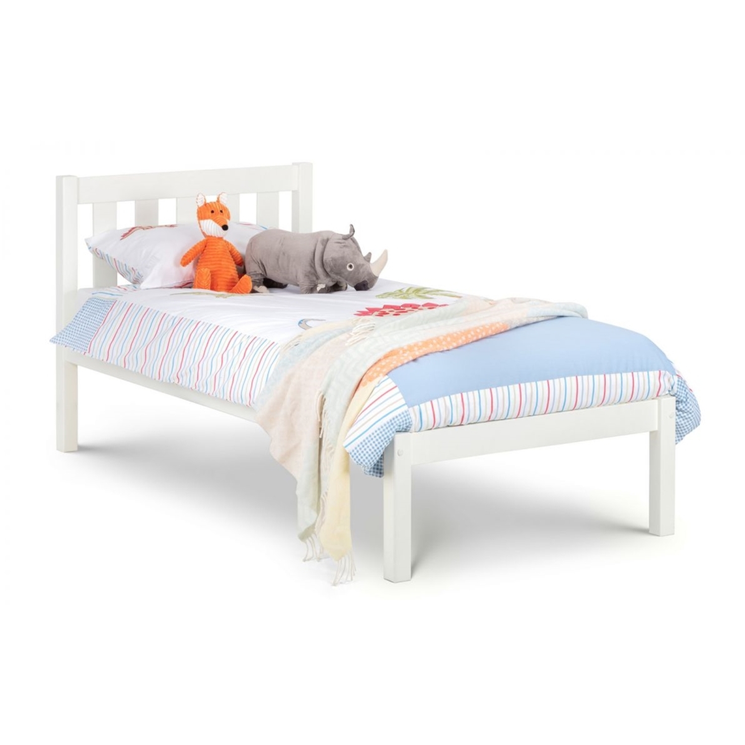 Solid Pine Low Foot End Bed - Surf White Single