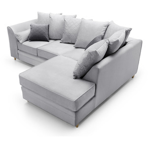 Light Grey / Right-hand Chicago Velvet Corner Sofa shot 5168771
