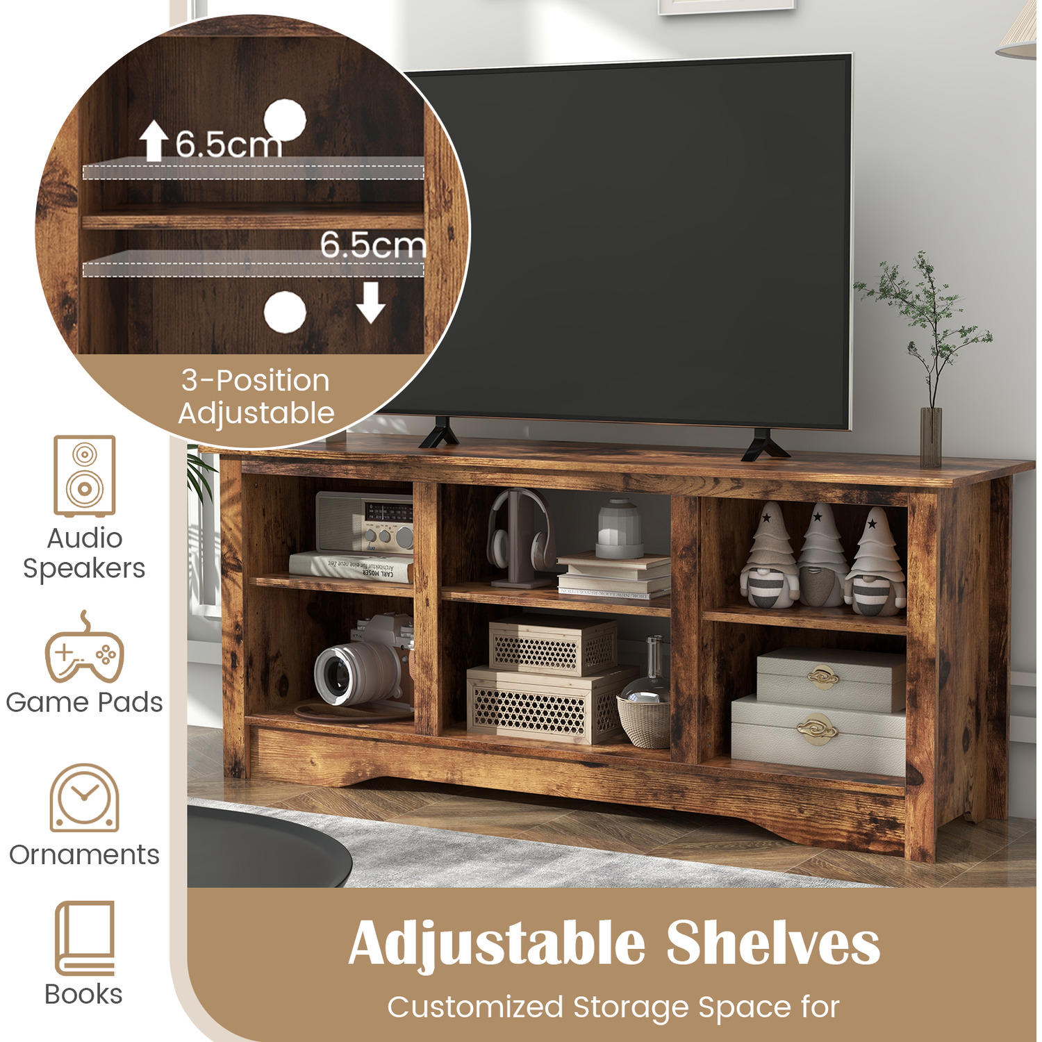 Tv Console Table Tv Stand - Brown