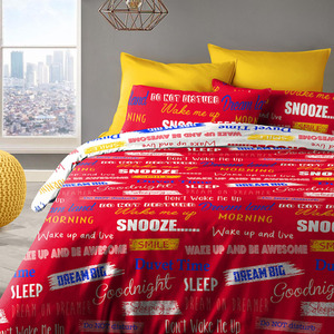 Wake Me Up Printed Duvet Cover and Pillowcase Set